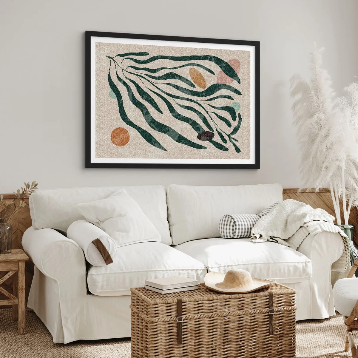 Affisch i svart ram - Bland de gröna - 100x70 cm