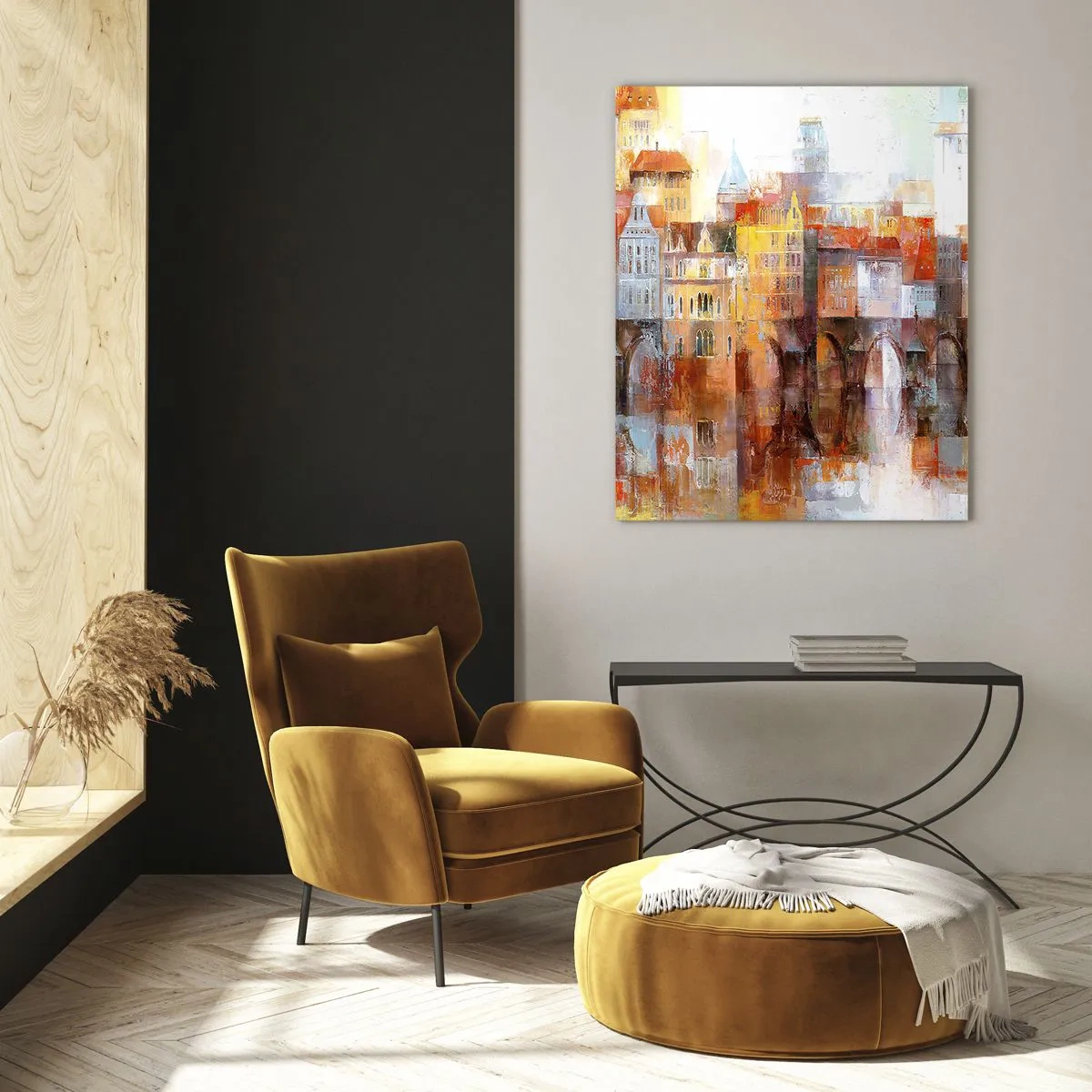 Glastavla - Bild på glas - Vackert under bron - 50x70 cm