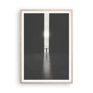 Affisch i ram av ljusek - Ett steg mot den ljusa framtiden - 70x100 cm