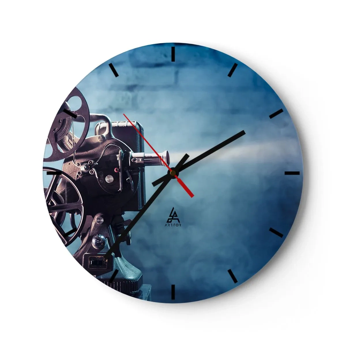 Väggklocka - Klocka på glas - I gamla biografen - 40x40 cm