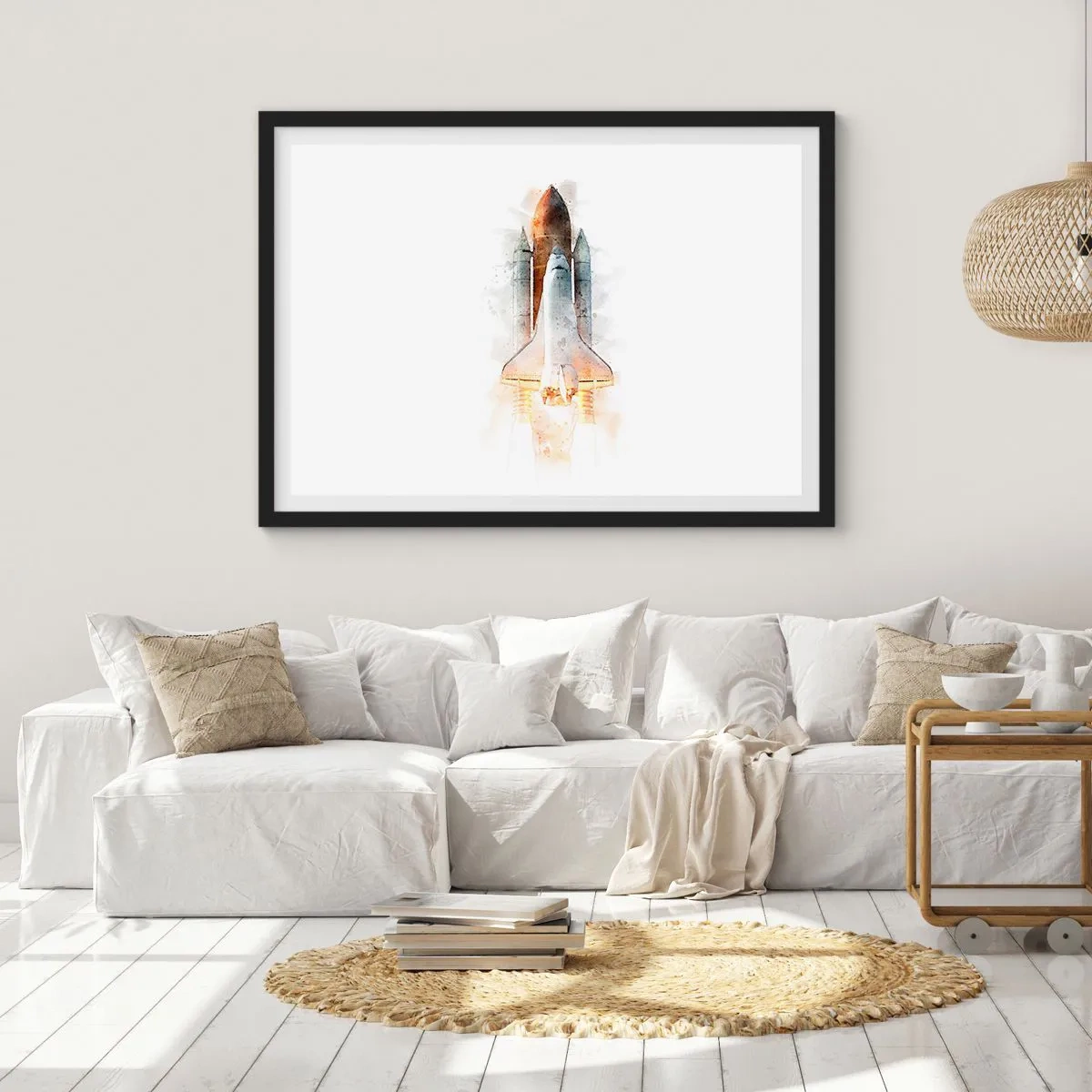 Affisch i svart ram - Upptäckare efter start - 100x70 cm