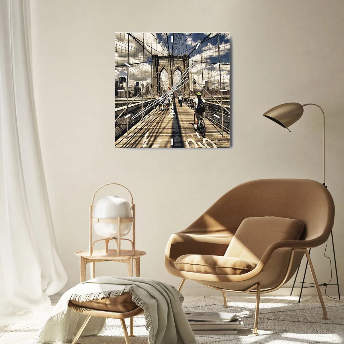 Väggklocka - Klocka på glas - Direkt till stadens kärna - 30x30 cm