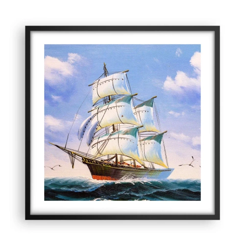Affisch i svart ram - Stolt med vinden - 50x50 cm