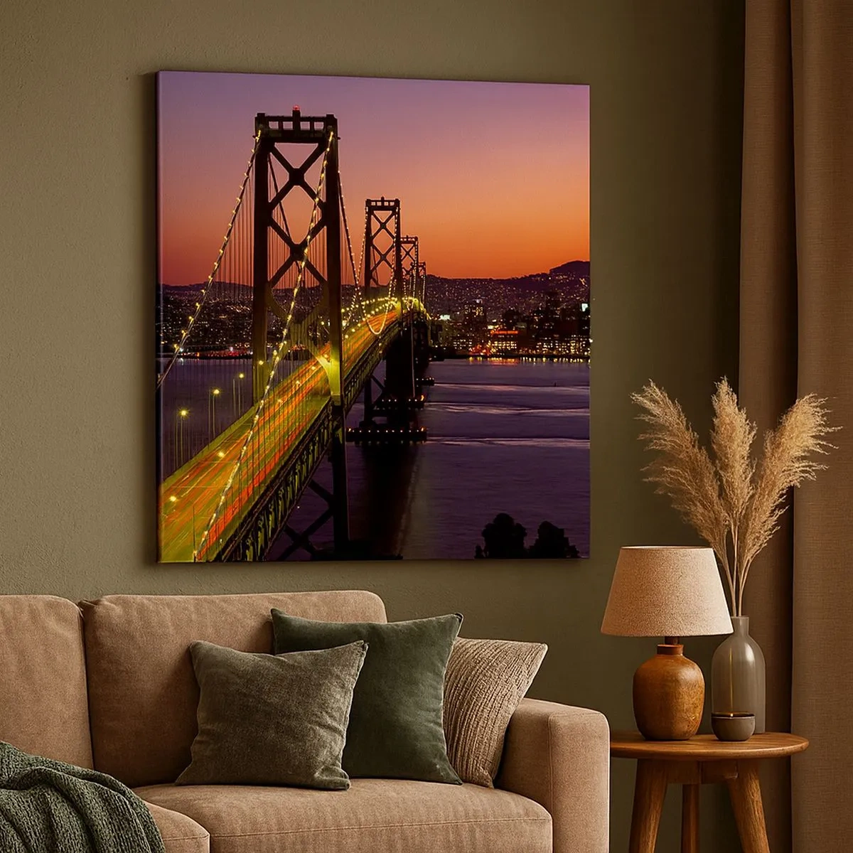 Canvastavla - Bild på duk - En kväll i violett - 30x30 cm