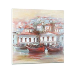 Glastavla - Bild på glas - Lycklig stad - 60x60 cm
