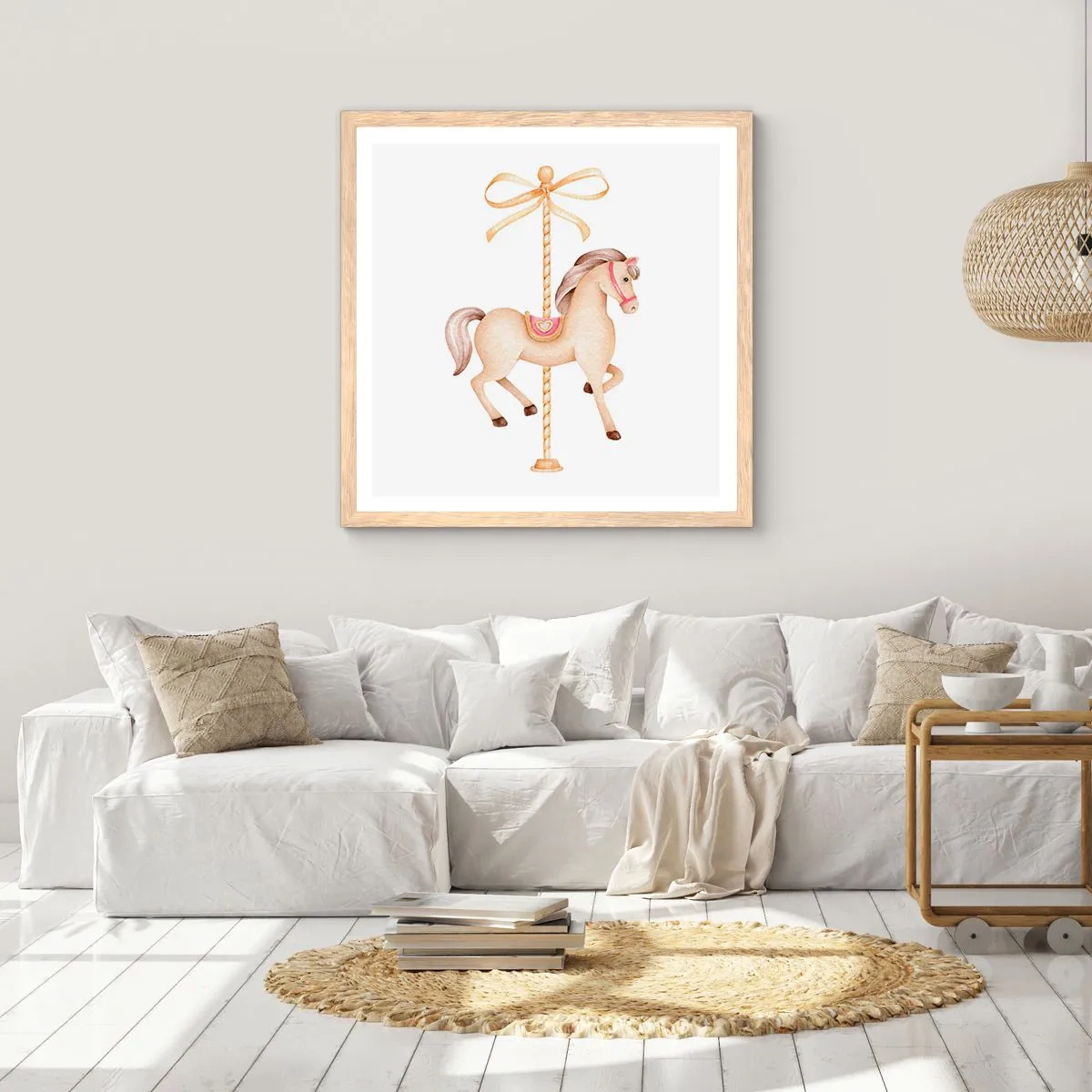 Affisch i ram av ljusek - Med en graciös trav - 30x30 cm