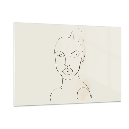 Glastavla - Bild på glas - Sensualitetens kontur - 120x80 cm