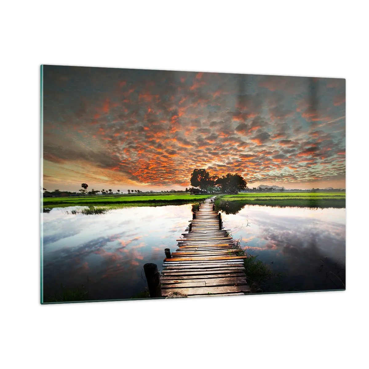 Glastavla - Bild på glas - Fäll ut armarna - andas  - 120x80 cm