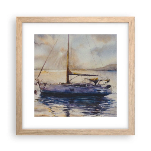 Affisch i ram av ljusek - Kväll i viken - 30x30 cm