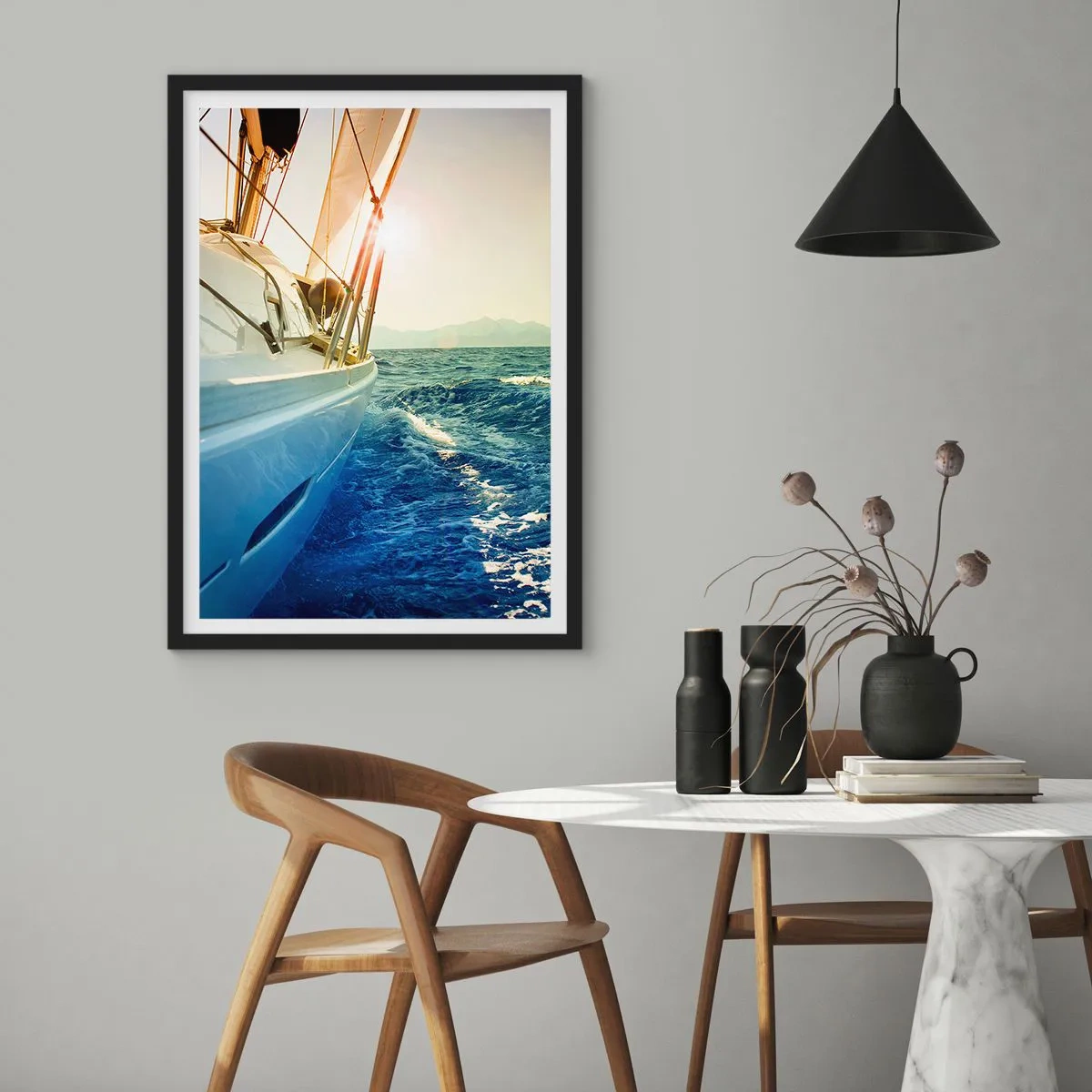 Affisch i svart ram - Mot äventyret - 40x50 cm