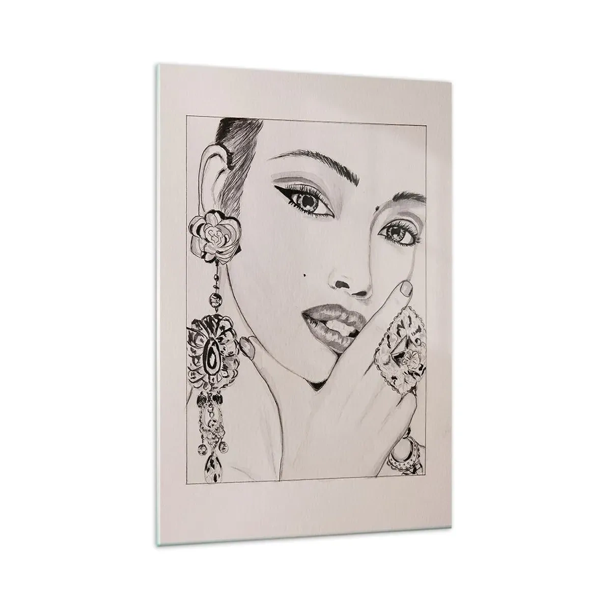 Glastavla - Bild på glas - Den vackraste juvelen - 70x100 cm