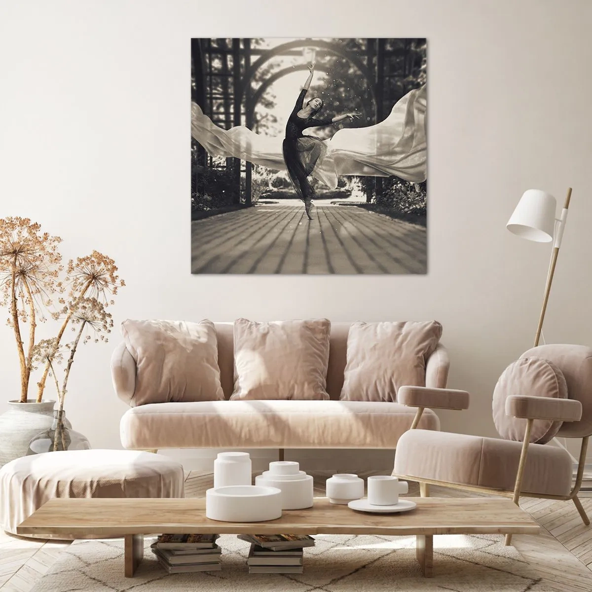 Canvastavla - Bild på duk - Trädgårdsandens dans - 60x60 cm