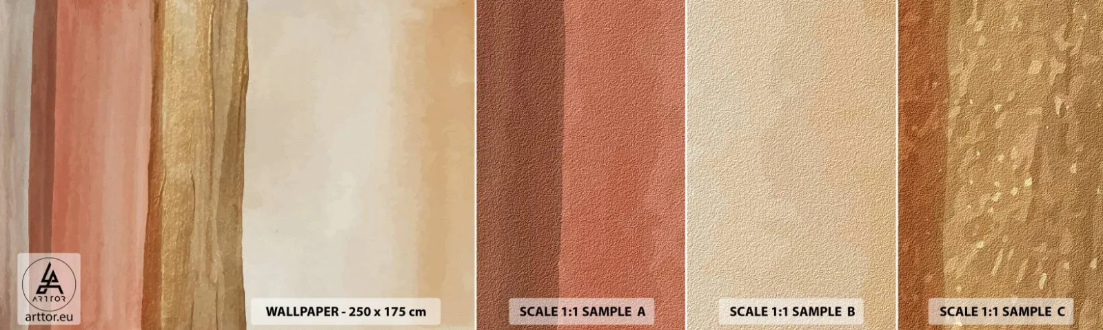 Provbit av självhäftande fototapet Deluxe Sticker - Vertikal komposition - Abstraktion, Bit, Modern konst. - 100x30 cm