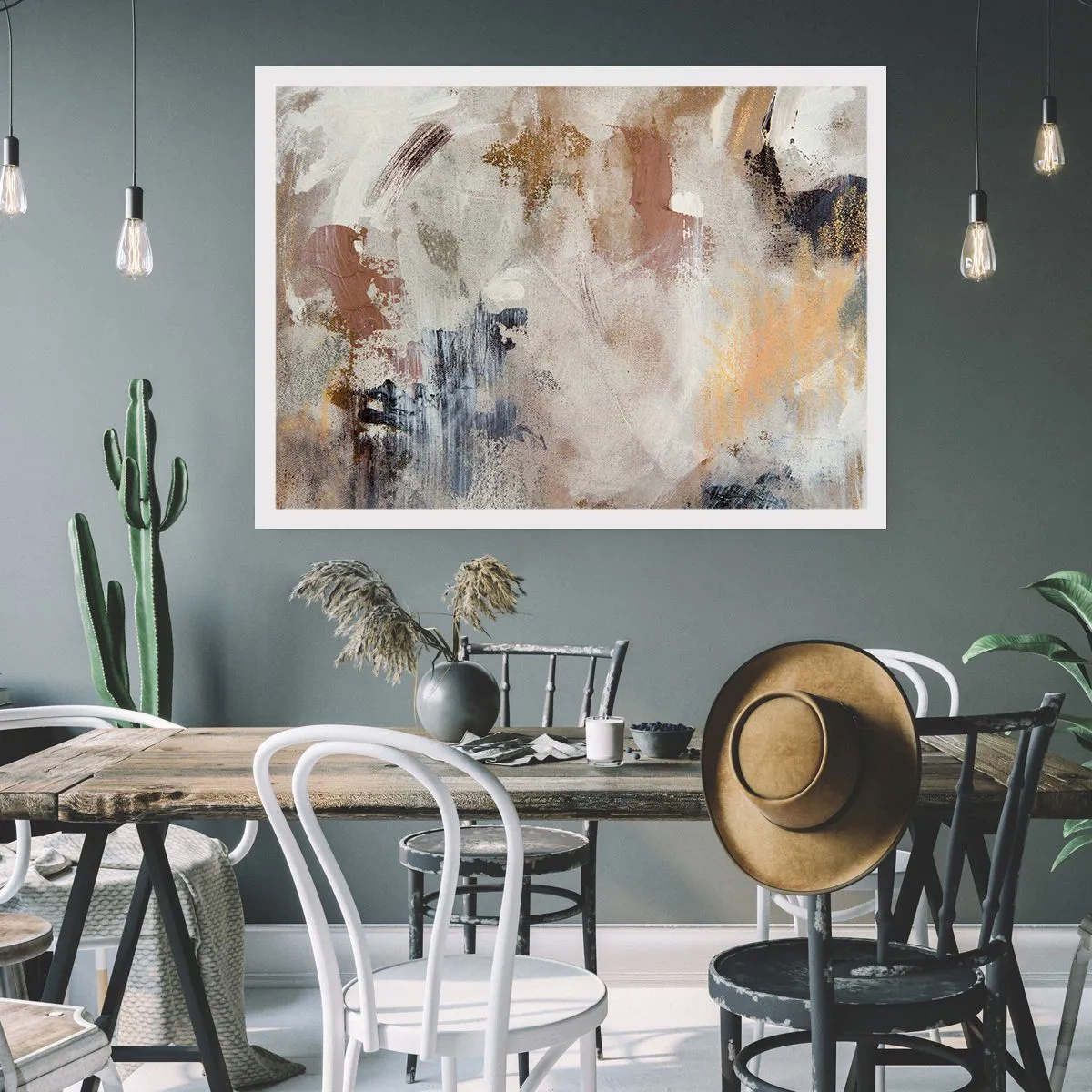 Affisch - Dimmig abstraktion - 70x50 cm