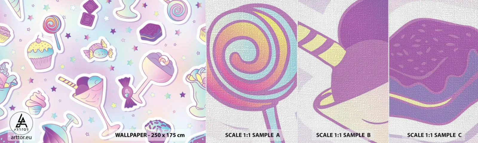 Provbit av fototapet Premium Canvas - Skulle vilja ha födelsedag varje dag - För barn, Godis, Klubba - 100x30 cm