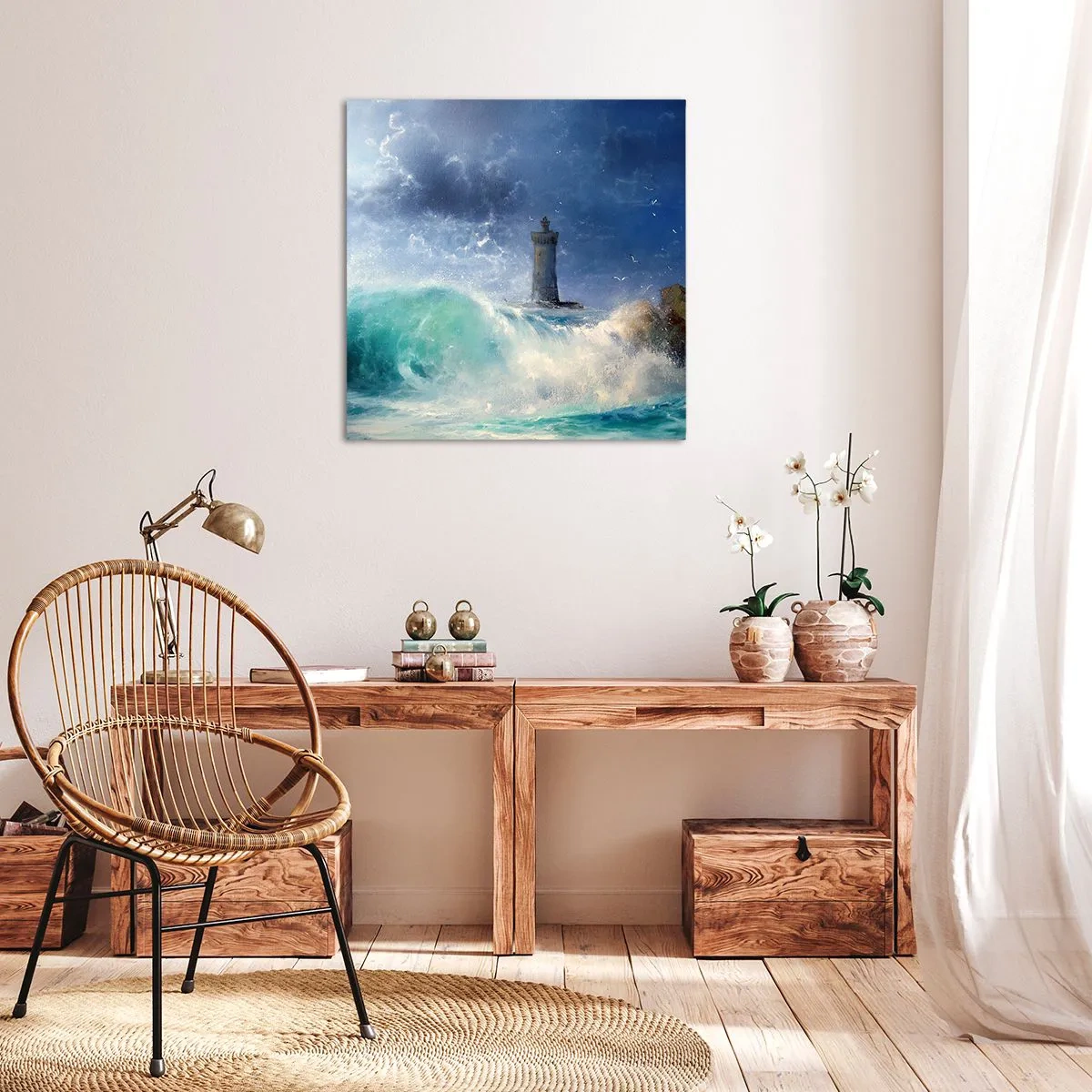 Canvastavla - Bild på duk - På vakt mot elementen - 30x30 cm