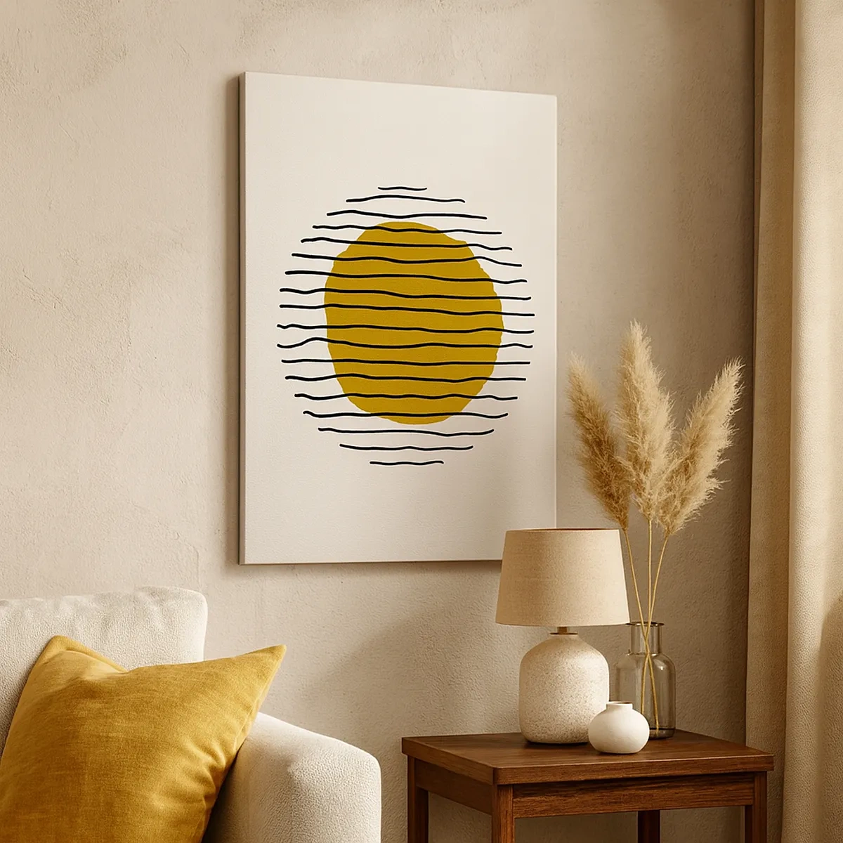 Canvastavla - Bild på duk - Abstraktion som darrar av glöd - 50x70 cm