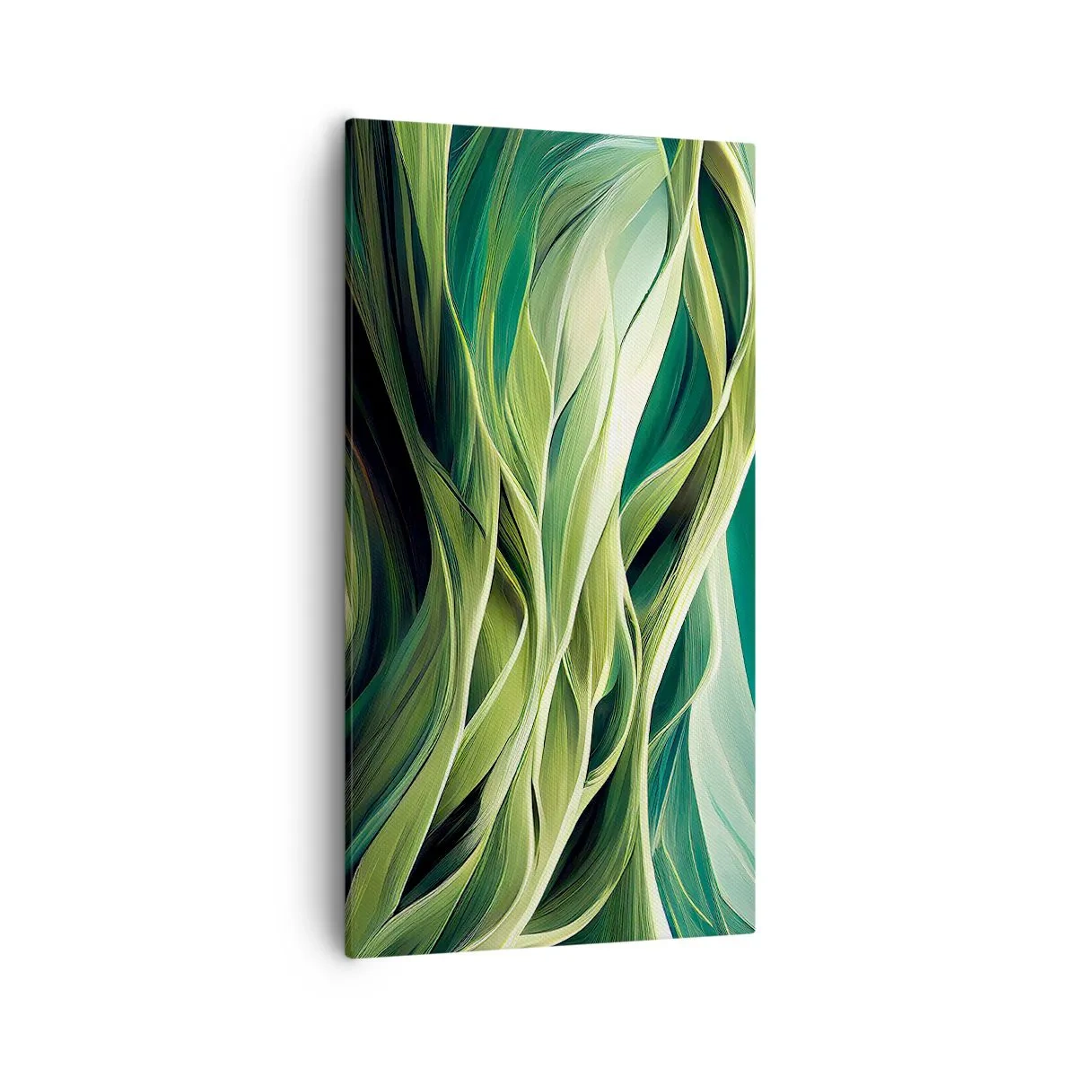 Canvastavla - Bild på duk - Ett abstrakt spel med grönt - 55x100 cm