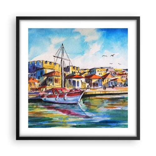 Affisch i svart ram - Regnbågseftermiddag - 50x50 cm