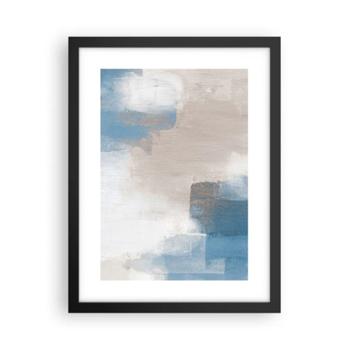 Affisch i svart ram - Rosa abstraktion bakom en blå slöja - 30x40 cm