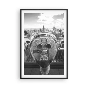 Affisch i svart ram - Stad över städerna - 61x91 cm