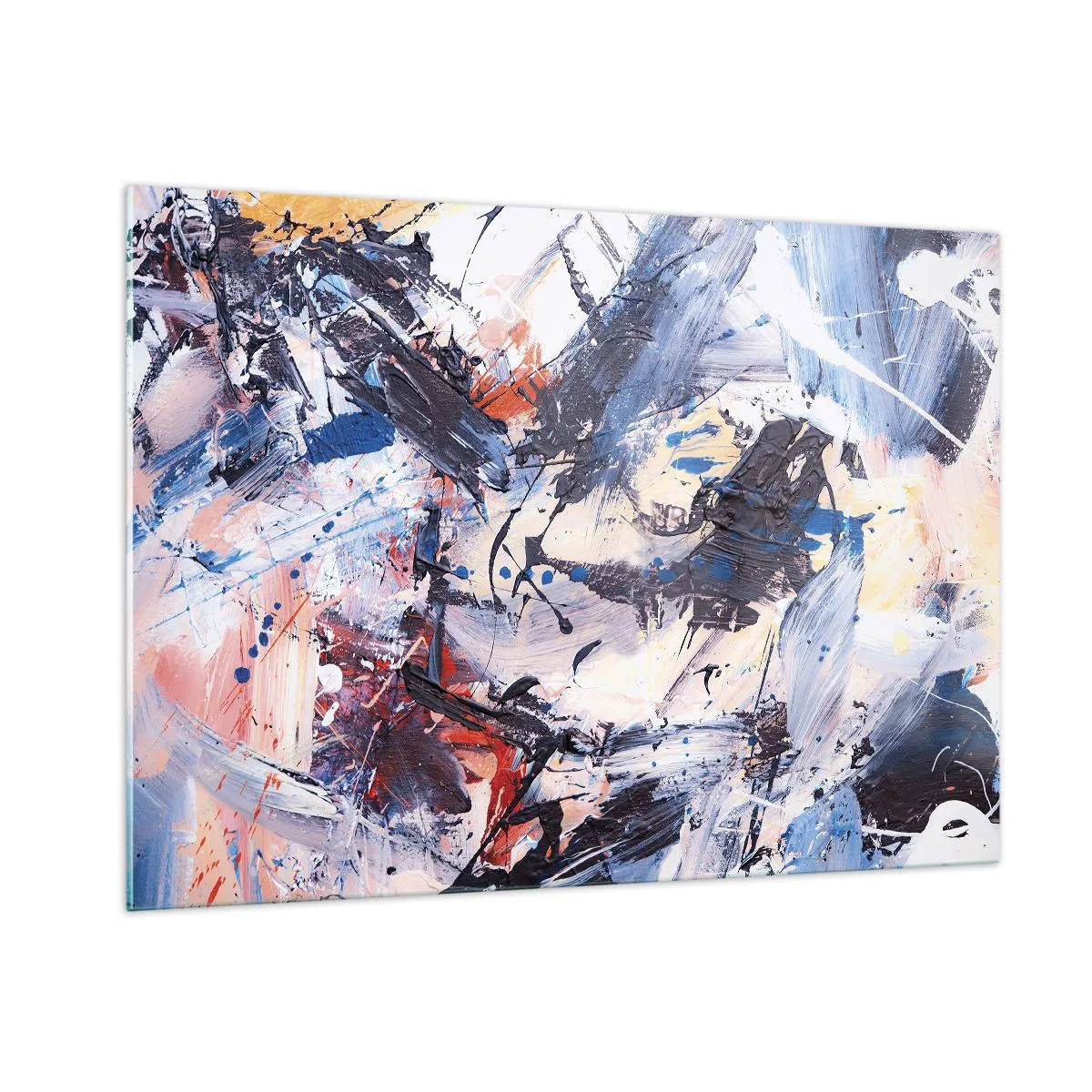 Glastavla - Bild på glas - Abstraktionen galna dans - 100x70 cm