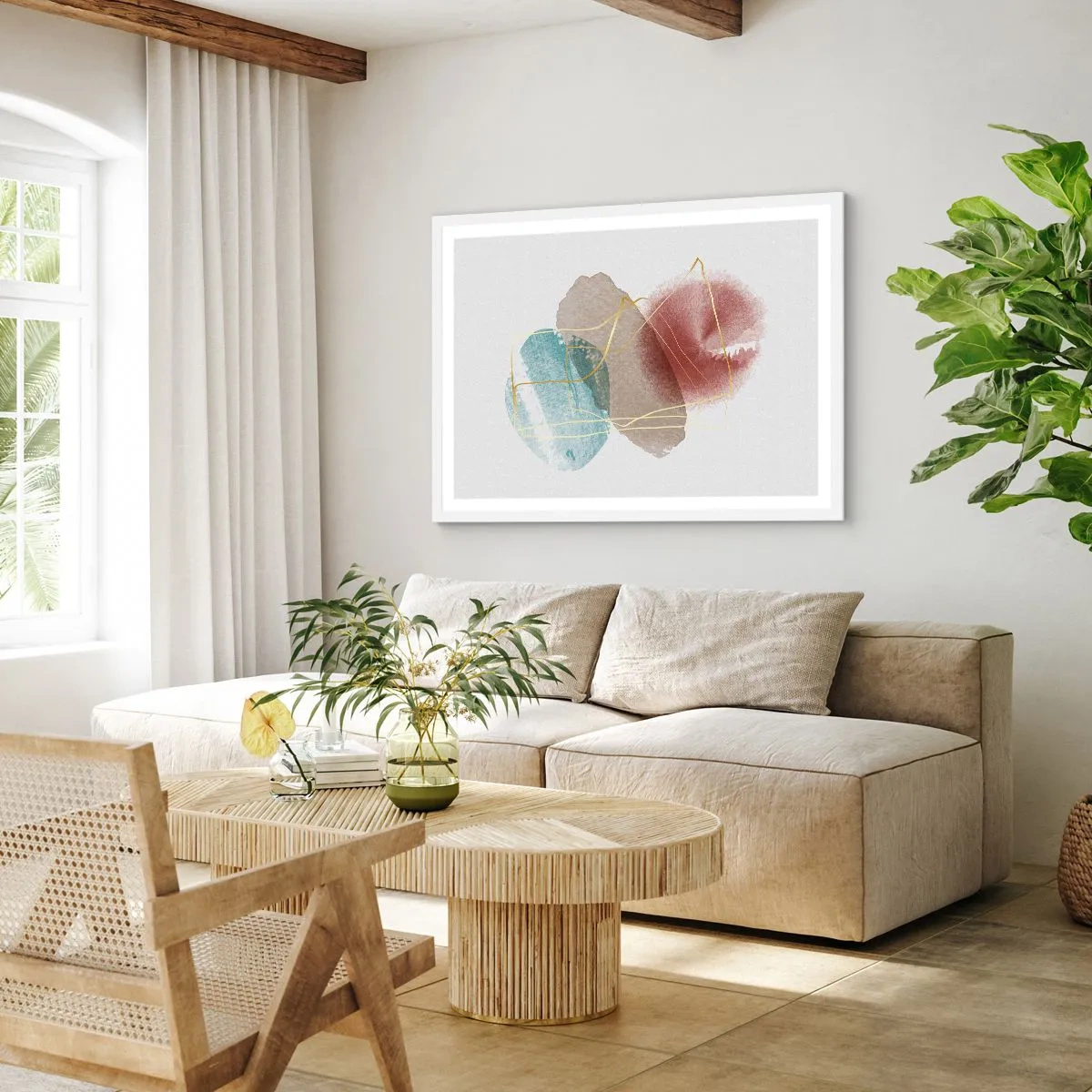 Affisch i vit ram - Rummets pärlor - 100x70 cm