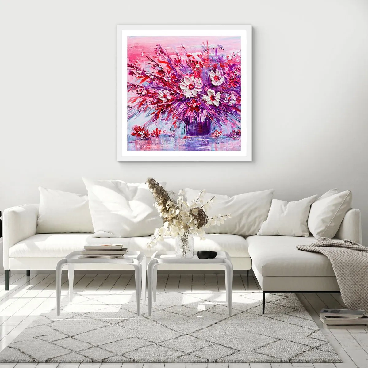 Affisch i vit ram - Oskuld och passion  - 30x30 cm