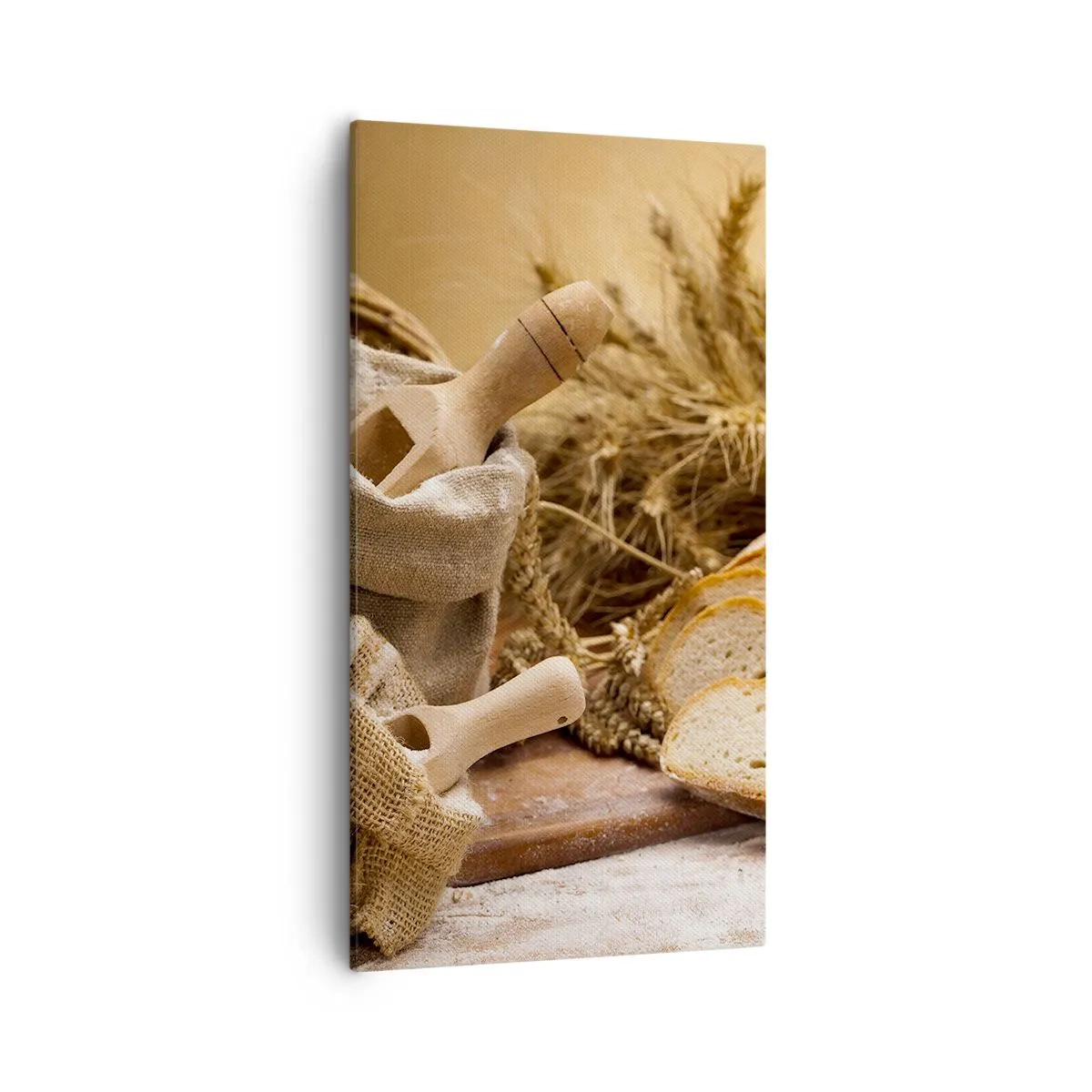 Canvastavla - Bild på duk - Skivat bröd - 55x100 cm
