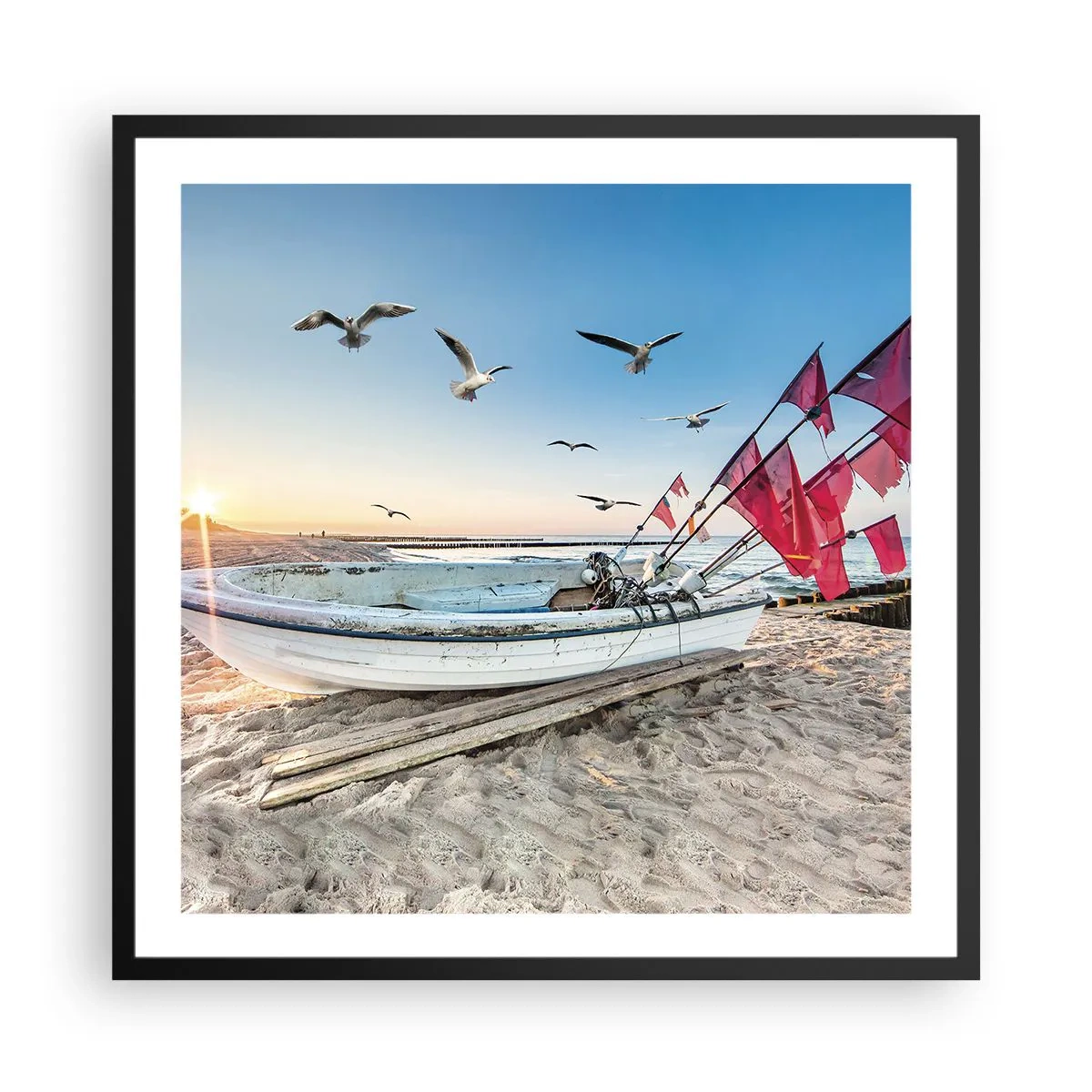 Affisch i svart ram - Välförtjänt vila - 60x60 cm