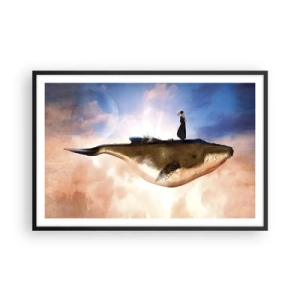Affisch i svart ram - Överrealistisk resa - 91x61 cm
