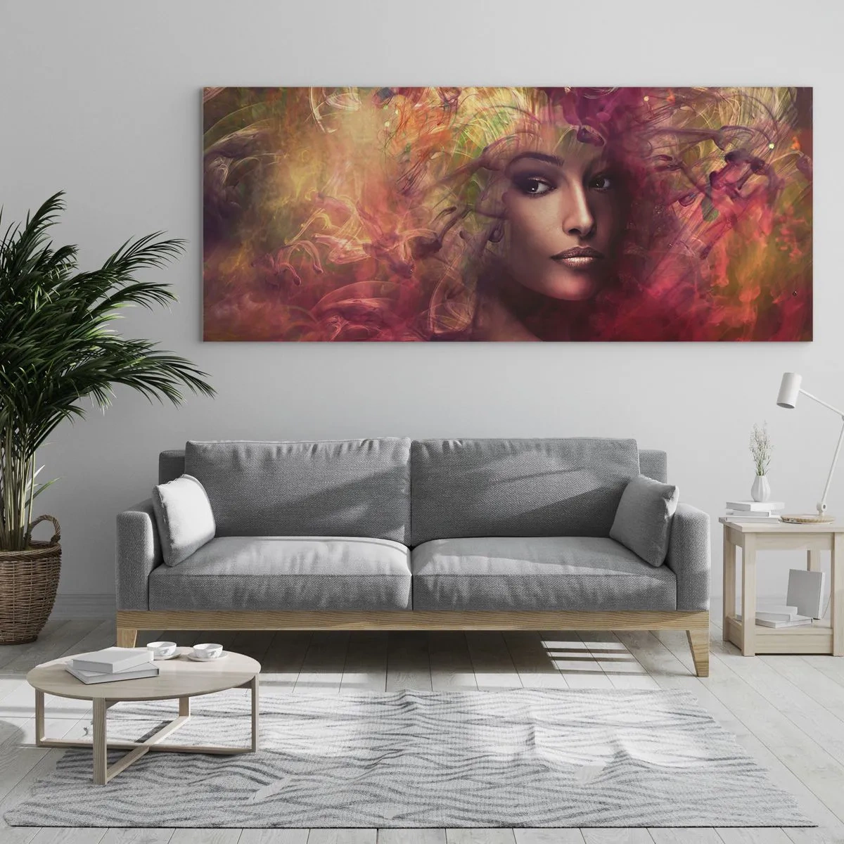 Glastavla - Bild på glas - Här är jag! - 100x40 cm