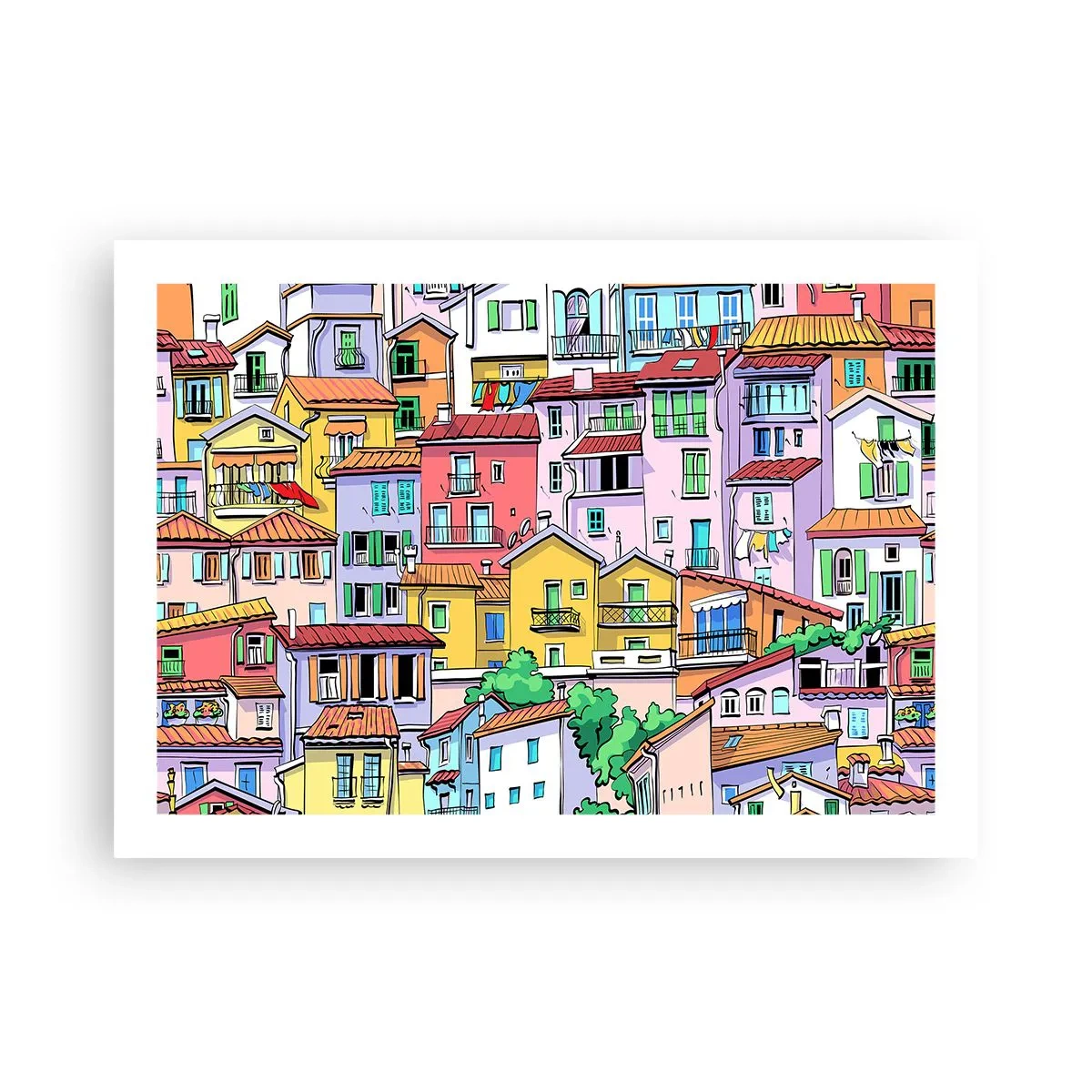 Affisch - Gladlynt stad - 70x50 cm