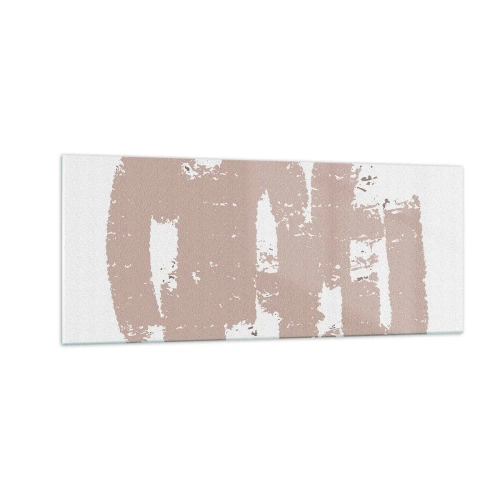 Glastavla - Bild på glas - Abstraktion i mjuk rosa - 100x40 cm