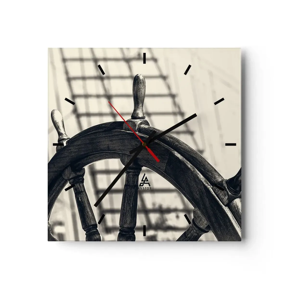 Väggklocka - Klocka på glas - Marina berättelser - 30x30 cm