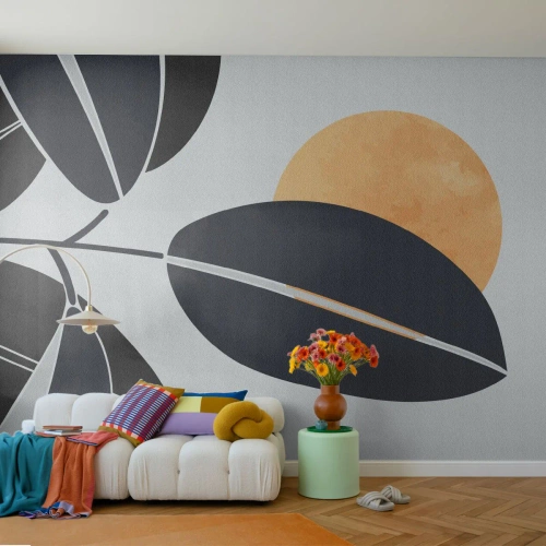 Fototapet Premium Canvas - Het sommardag - Botanik, Löv, Minimalism - 350x256 cm