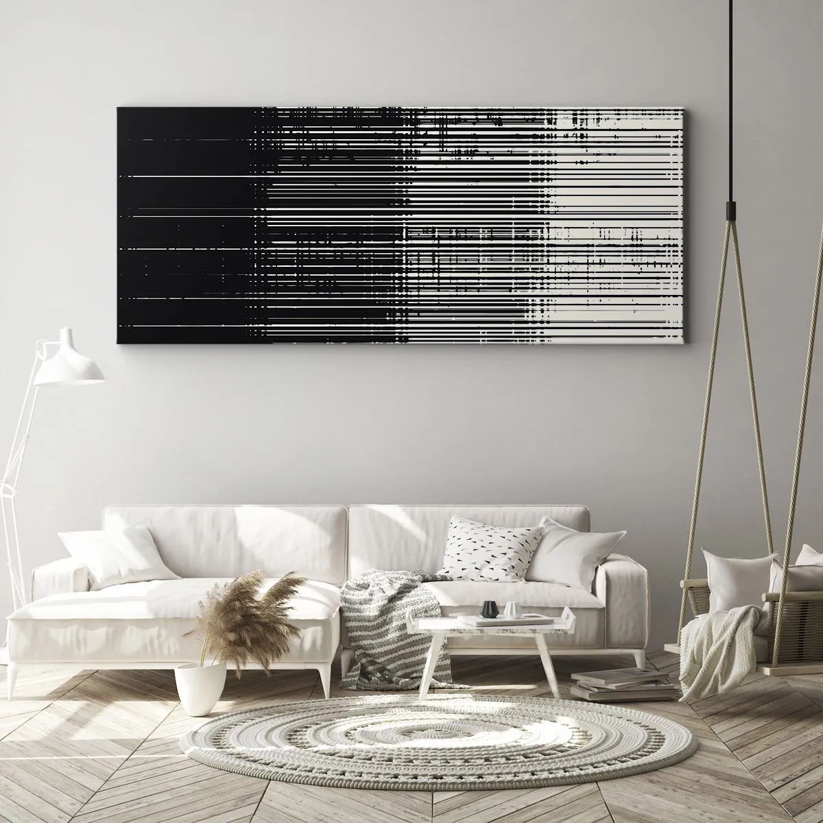Canvastavla - Bild på duk - Vågor och vibrationer - 160x50 cm