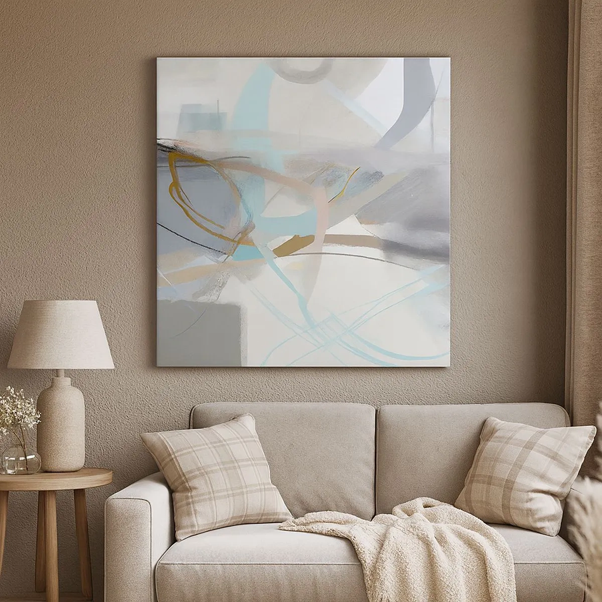 Canvastavla - Bild på duk - Dimmig abstraktion - 30x30 cm