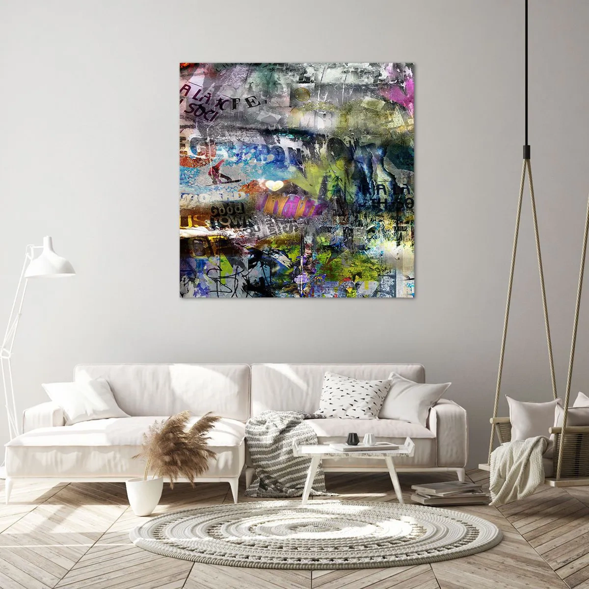 Canvastavla - Bild på duk - Collage med minnen - 60x60 cm