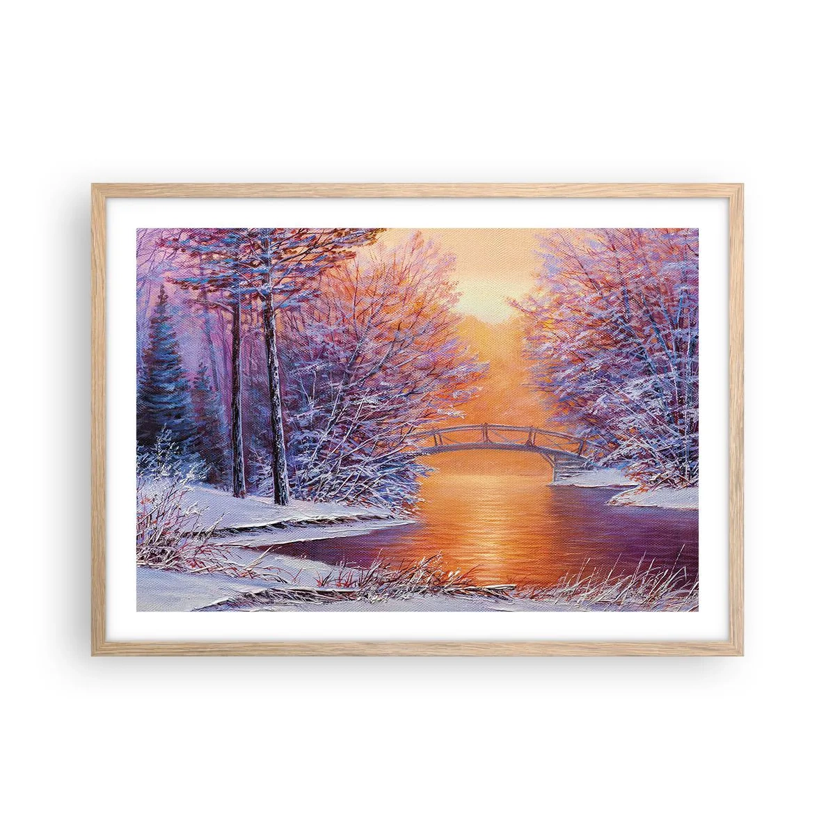 Affisch i ram av ljusek - Låt oss mötas här - 70x50 cm