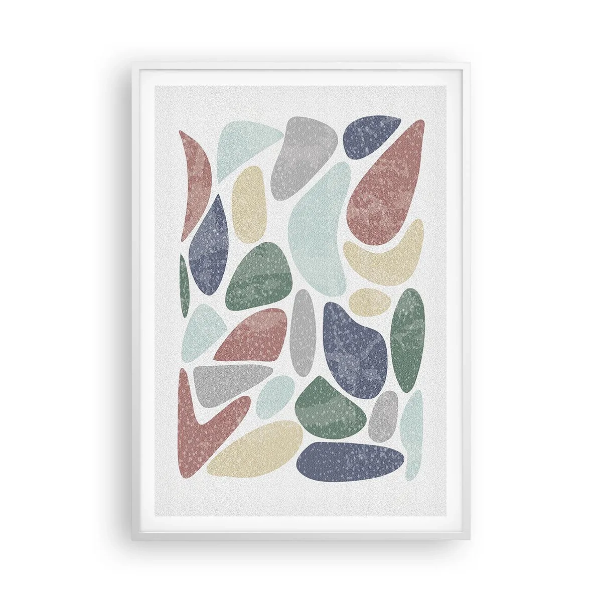 Affisch i vit ram - Mosaik av pulveriserade färger - 70x100 cm