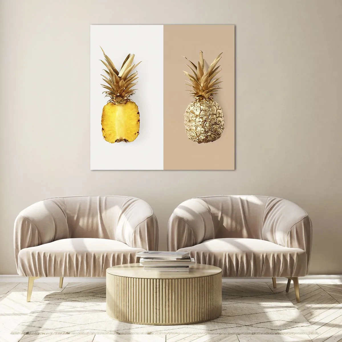 Glastavla - Bild på glas - Ananas för oss - 30x30 cm