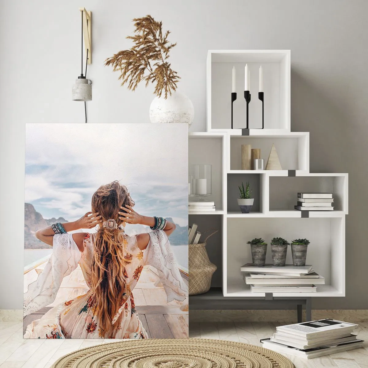 Glastavla - Bild på glas - På väg mot lycka - 70x100 cm