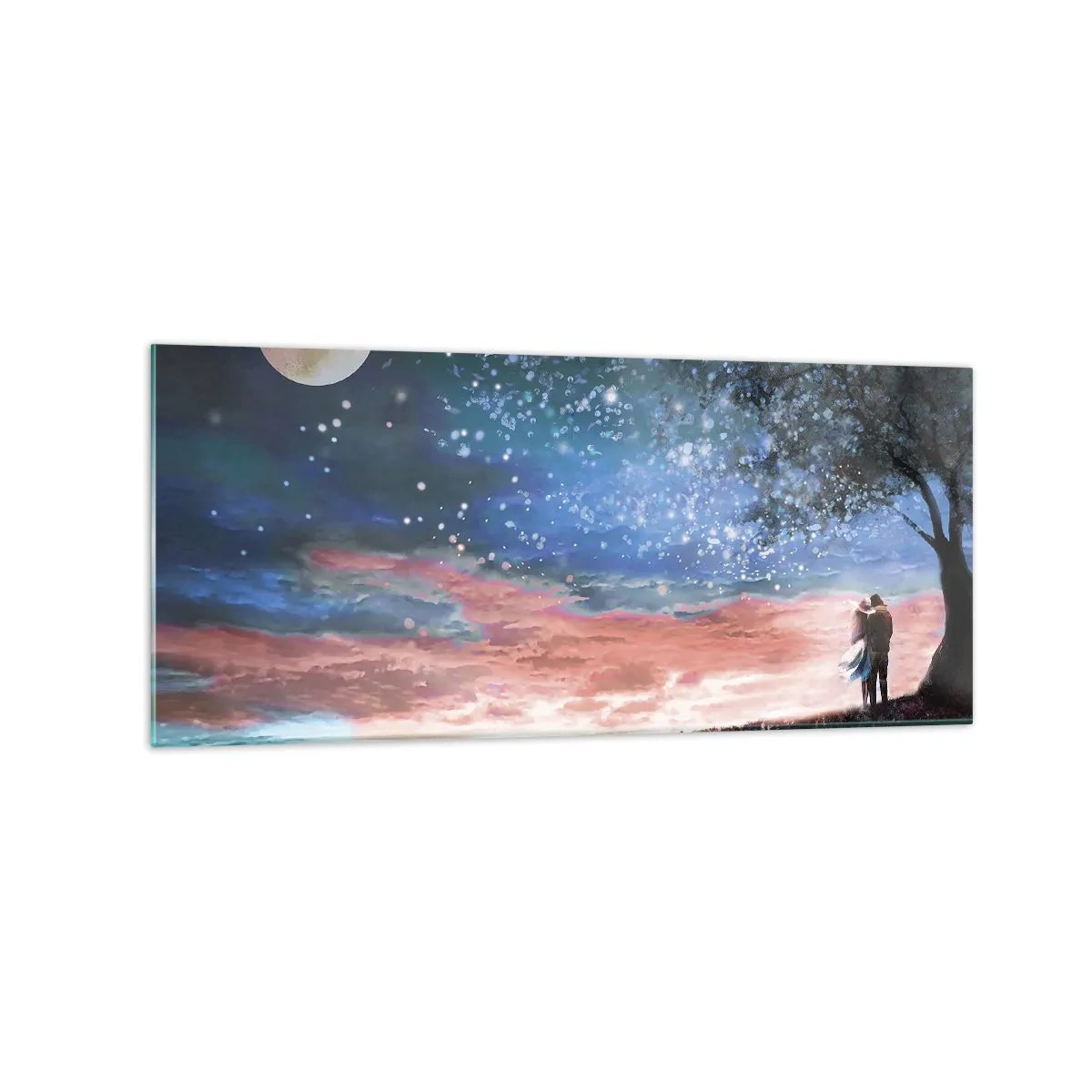 Glastavla - Bild på glas - Stjärnig spektakel - 120x50 cm
