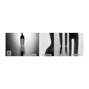 Provbit av fototapet Premium Canvas - Ljus och skugga - Gaffel, Bestick, Kök - 100x30 cm