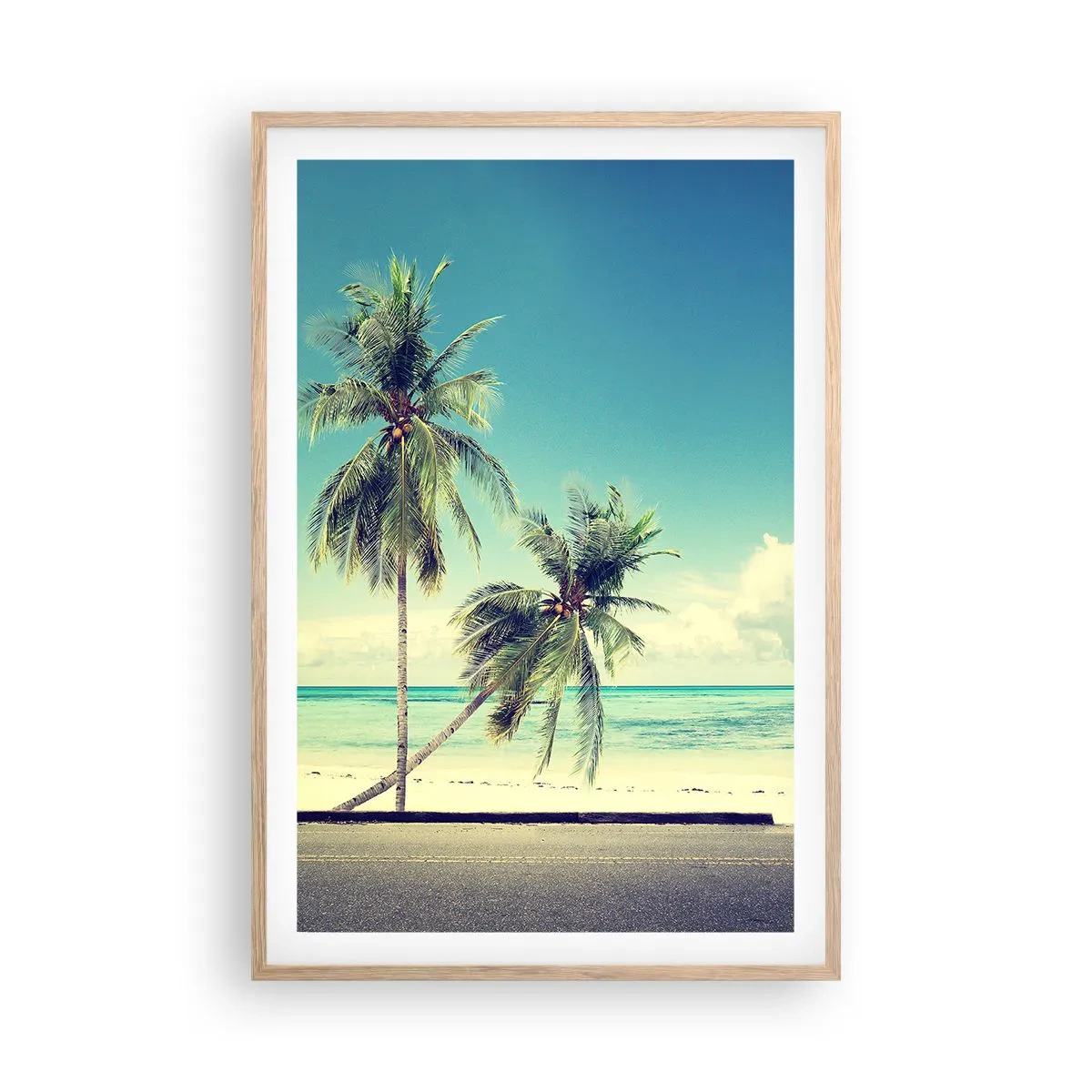 Affisch i ram av ljusek - Dags att börja semester - 61x91 cm