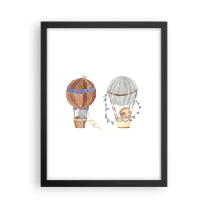 Affisch i svart ram - Vänner på en resa - 30x40 cm