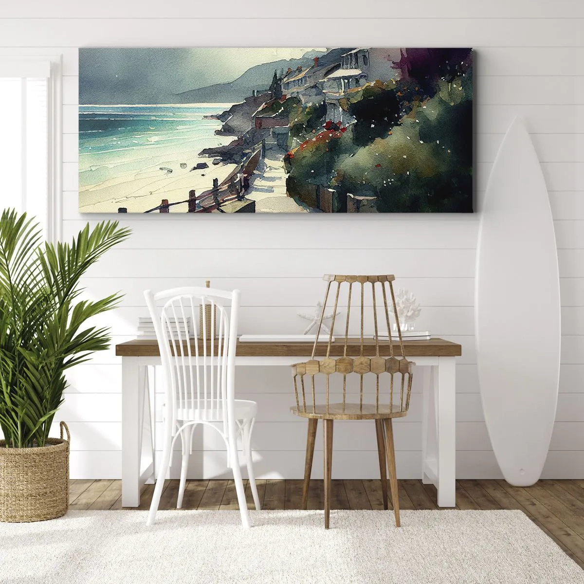 Canvastavla - Bild på duk - Medelhavsstad - 100x40 cm