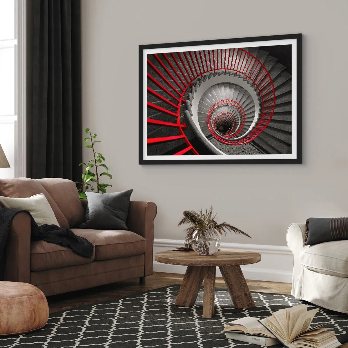 Affisch i svart ram - Arkitektoniska spel - 70x50 cm