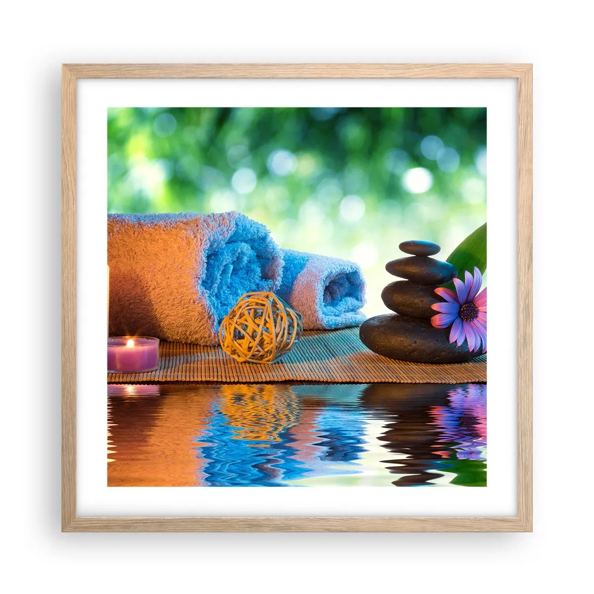 Affisch i ram av ljusek - Tid för kroppen - 50x50 cm